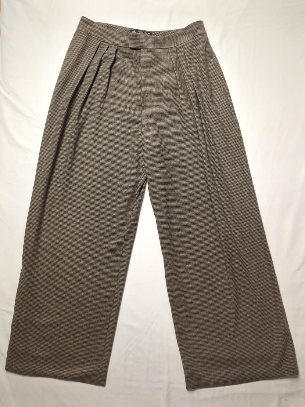 Manteco for Kotn Pleated Wide Leg Trousers Brown Size 34